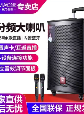 曼龙锂电池户外音响带无线话筒大网红拉杆蓝牙广场舞音箱功率直播