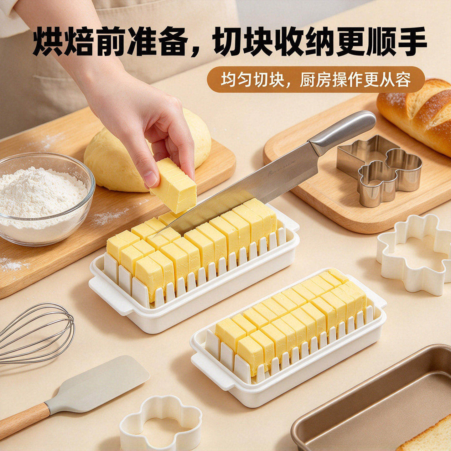 日式黄油切割储存盒收纳保鲜