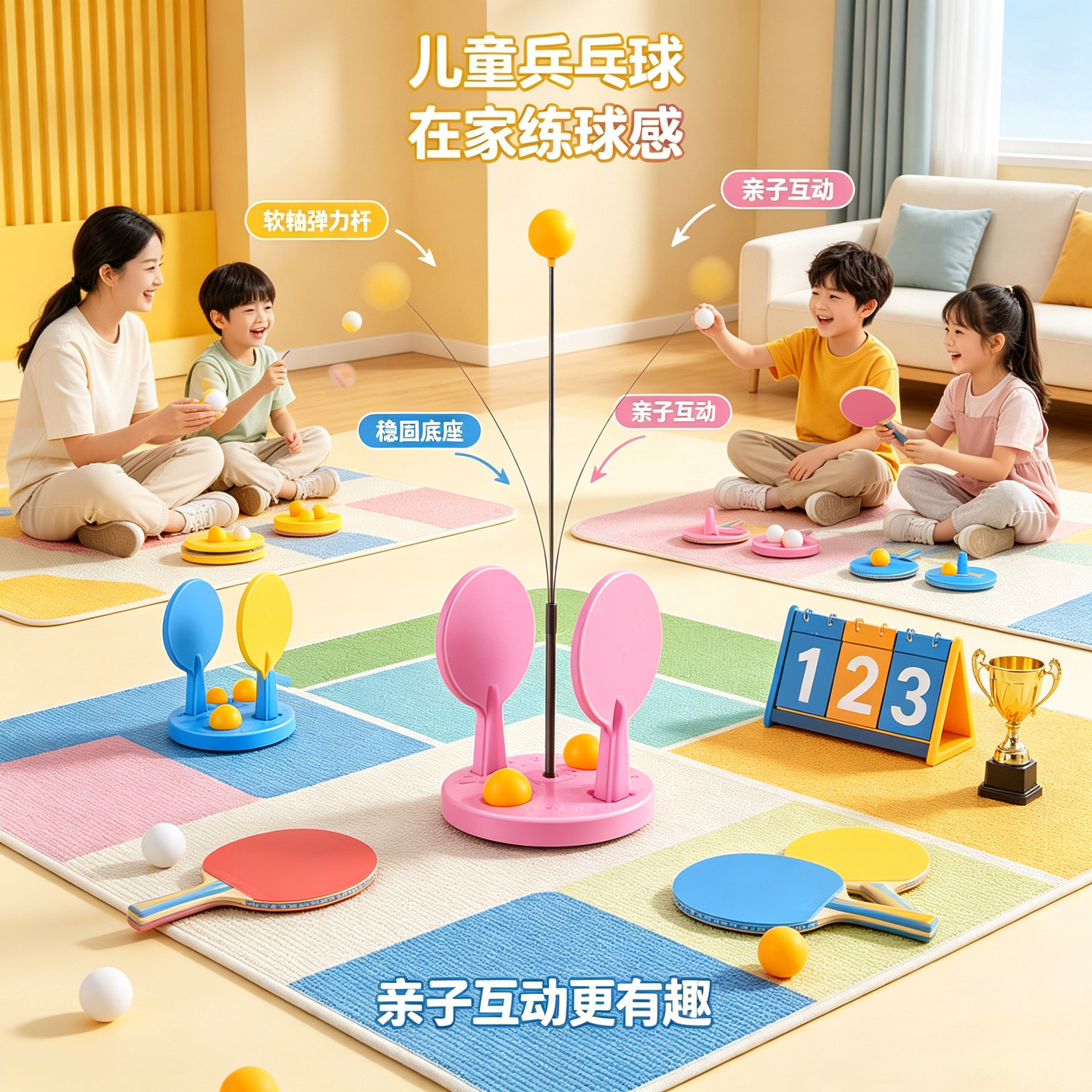 乒乓球训练器不倒翁固定