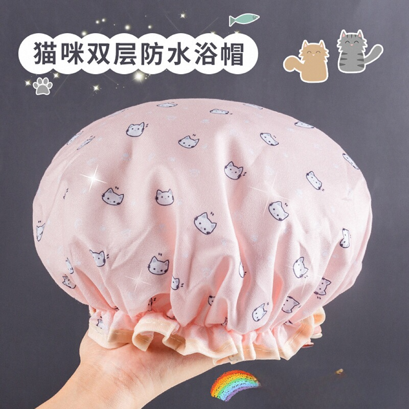 BL双层加厚浴帽防水头套高弹