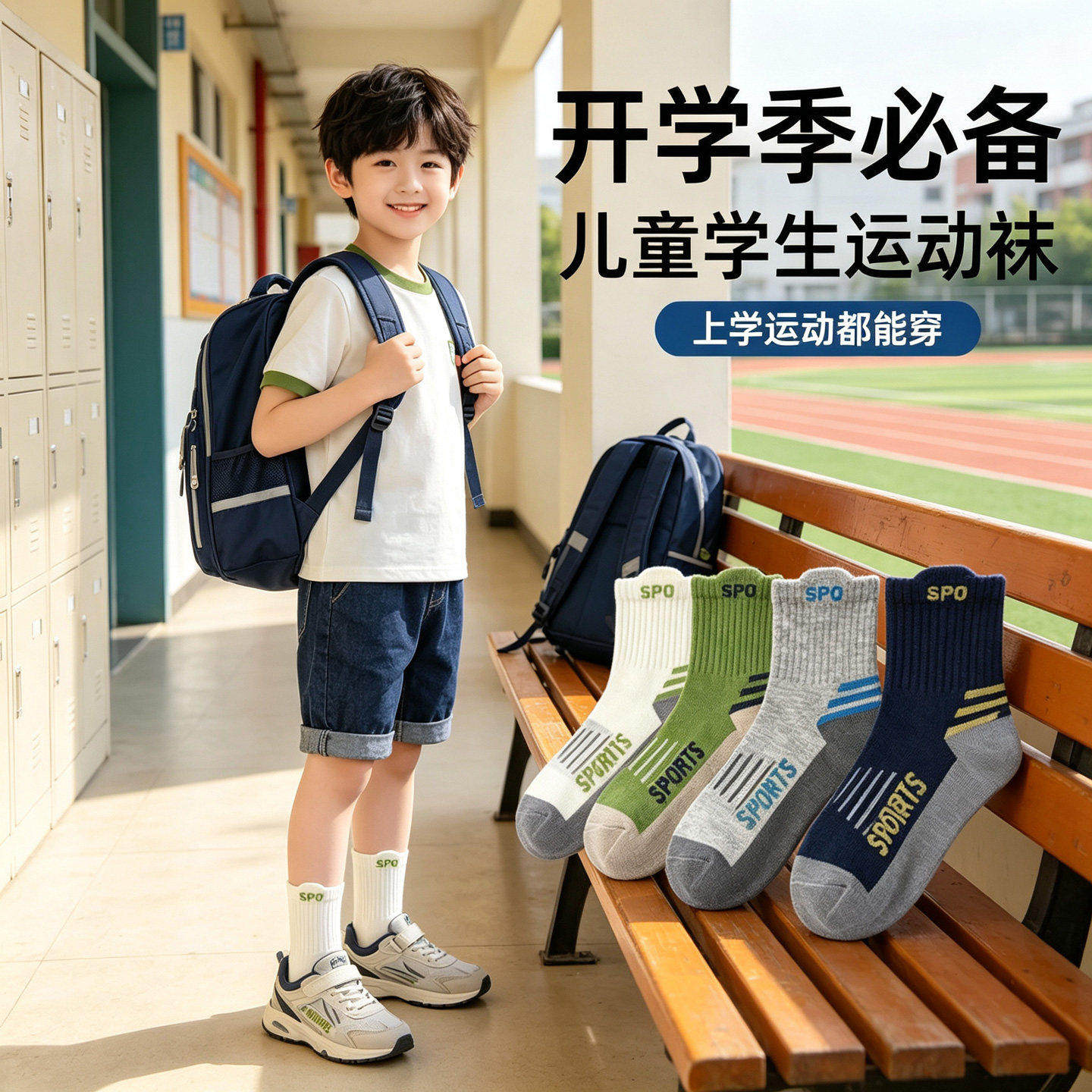 男童袜子厚款中筒保暖透气
