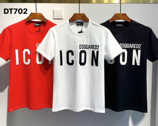 DT702常规版修身刺绣icon字母印花春夏短袖T恤男装上衣圆领打底衫