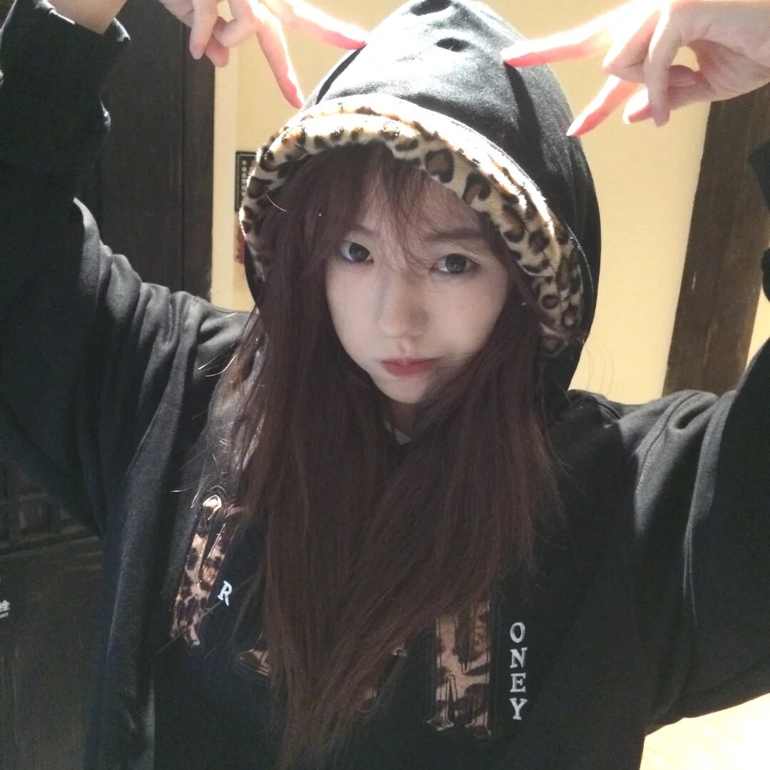 MEDM 美式高街帽里豹纹休闲连帽卫衣复古通勤套头情侣女秋冬外套