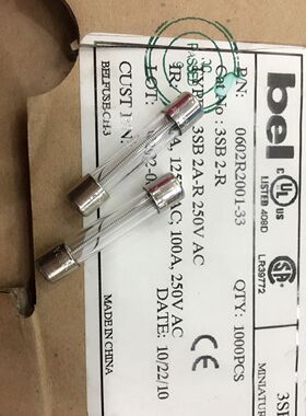 BEL 0602R200A-33  3SB 2-R  6*30进口保险管保险丝 T2A 250V