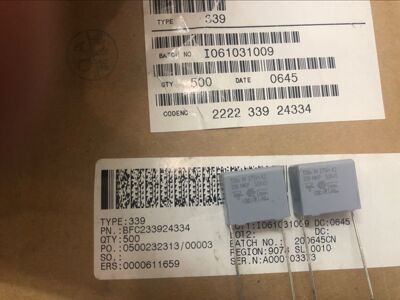 339Vishay威世BC0.33uF275V金属化MKPX2电容器330nF334K275V