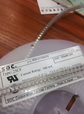 原装现货 SOC 贴片保险丝 25CF100MAR12A4 1808-100MA 0.1A