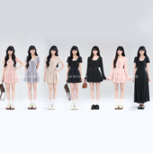 法式 RICHINCHEESE 费丽假日 甜辣蕾丝蝴蝶结设计感针织收腰连衣裙