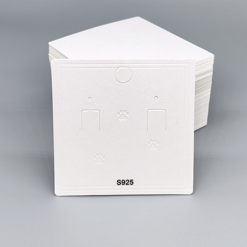 1对耳夹饰品包装卡片 韩版s925通用特种白卡展示纸板7*7cm 100个