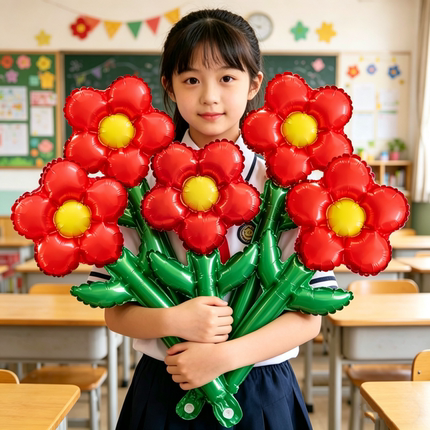 毕业季毕业花朵花束气球手持小礼物礼品幼儿园活动小红花道具教室
