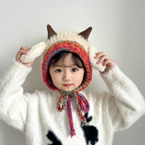 可爱小羊帽子儿童毛绒帽冬季保暖