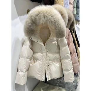 300斤大码 韩系高级感大毛领连帽棉服女胖mm宽松显瘦棉衣外套 女装