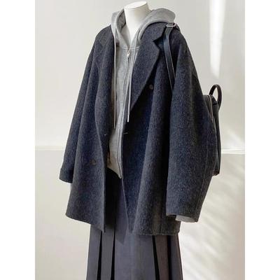 双面羊绒大衣女短款2025年秋冬新款高端韩版宽松小个子羊毛呢外套