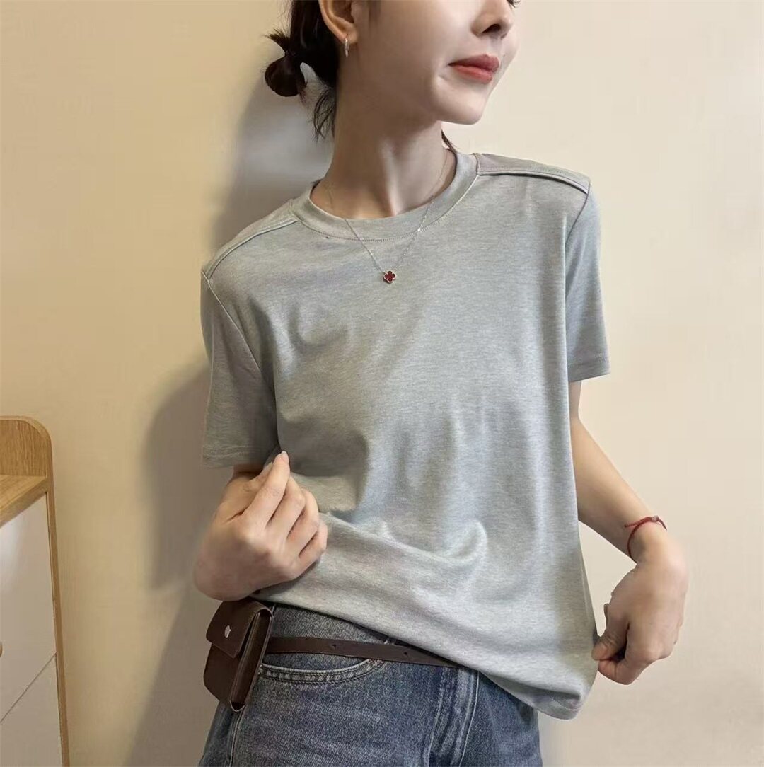 通勤风净版短袖T恤女2026春季新款圆领宽松内搭打底衫上衣31316