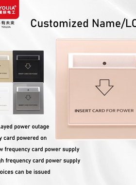 英文版外贸酒店插卡取电开关86型取电器Insert card power switch