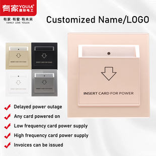 英文版 card power switch 外贸酒店插卡取电开关86型取电器Insert