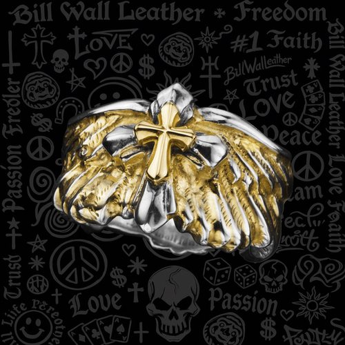 【现货/美码9】BWL正品 18K鎏金自由之翼十字架戒指 R357