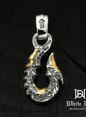 BWL正品18K鎏金涂鸦鱼钩吊坠