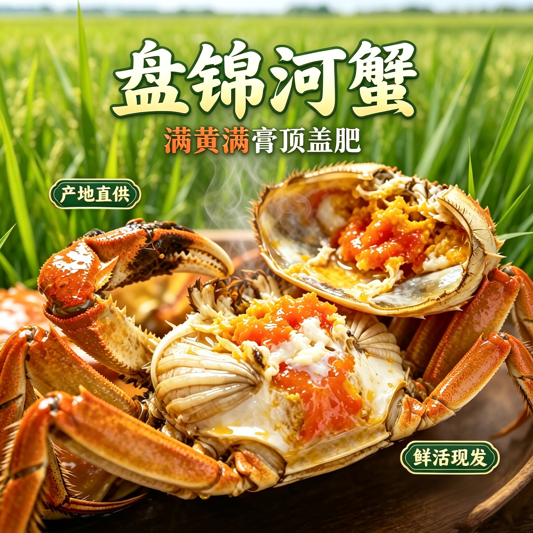 盘锦河蟹2.5两顶盖肥大母蟹半斤大公蟹 晚上抓白天发活蟹盘锦河蟹