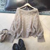 春夏高级感软糯慵懒马海毛镂空罩衫 薄款 宽松高端减龄百搭套头上衣