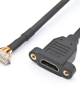 订制专用HDMI母带耳朵螺母镀镍对DF13 转接线外径7.3MM间距27MM