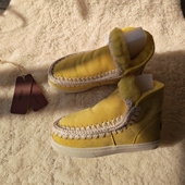 微瑕疵 MOU爱斯基摩冬季 保暖羊皮毛一体雪地靴内增高女羊毛短靴