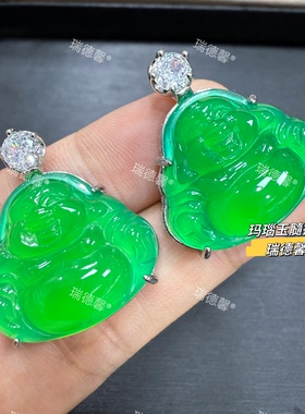 冰种玉髓小佛公吊坠锁骨链项链