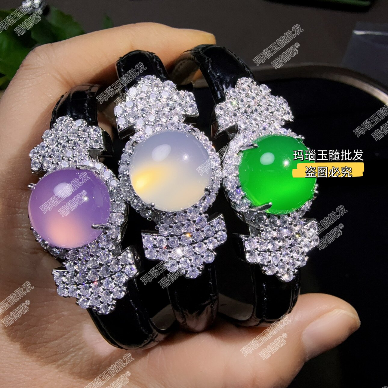 帝王绿玉髓表带腕带玉髓批发
