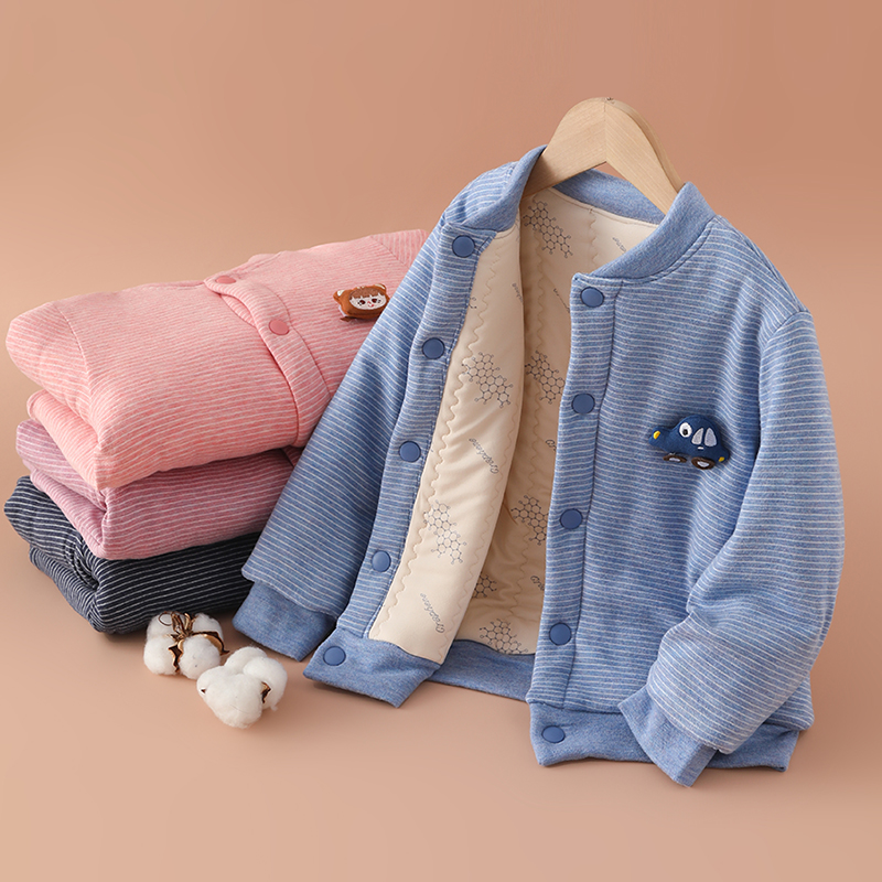 校服神器秋冬男童棉服蚕丝羊毛内胆加厚上衣保暖儿童棉衣学生外套