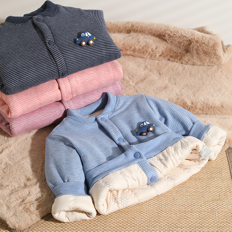 校服神器秋冬男童棉服蚕丝羊毛内胆加厚上衣保暖儿童棉衣学生外套