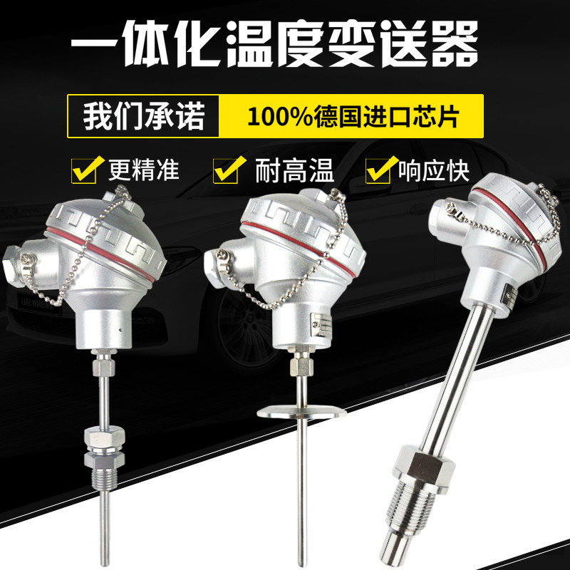 温度变送器4-20mA输出传感器探头pt100防爆热电阻铠装热电偶K型E