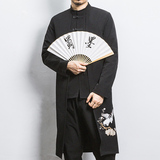 白墙风春装假两件男士风衣松鹤刺绣外套A032/1903/95控128，男装风衣，电商A032