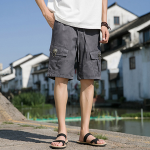 西兴桥边灰色 2024新款男士大码五分机能风工装裤A032/DK2303/55图片