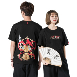 夏季风杨戬刺绣情侣T恤潮灰色男士短袖T恤A032/T102/65，男装T恤，电商A032