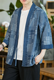 咖啡厅蓝色2024新款夏男士复古牛仔大码风开衫A032/KS007/60，男装衬衫，电商A032
