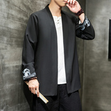 W基地风春装新款男士仙鹤刺绣汉服道袍外套A032/6601/50控68，男装衬衫，电商A032