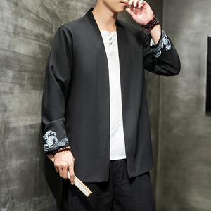 W基地 风春装新款男士仙鹤刺绣汉服道袍外套A032/6601/50控68图片