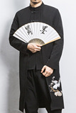 白墙风春装假两件男士风衣松鹤刺绣外套A032/1903/95控128，男装风衣，电商A032