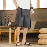 咖啡厅灰色2024新款男士工装短裤五分机能风大码A032/DK2302/45，男装休闲裤，电商A032