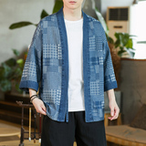 咖啡厅蓝色2024新款夏男士复古牛仔大码风开衫A032/KS007/60，男装衬衫，电商A032