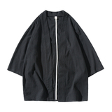 灰墙风风夏装新款纯色汉服开衫衬衫麻本A032/1805/特P30，男装衬衫，电商A032