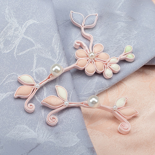 汉服花朵高档手工装饰纽扣硬条子