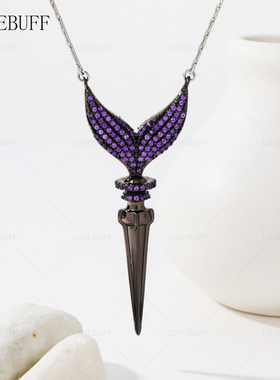 lovebuff祁煜周边鱼尾镖项链镶锆石精致小众生日礼物