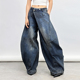 女设计感阔腿拖地裤 SUN90美式 复古辣妹baggy风穿搭水洗牛仔阔腿裤