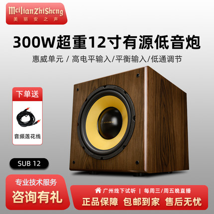 HIVI/惠威喇叭SUB12美丽安之声影院12寸有源大功率HIFI超重低音炮