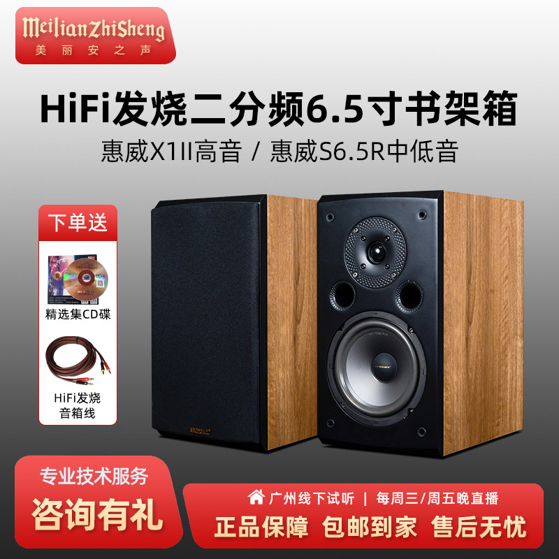 美丽安之声 天鹅6号 hifi发烧级二分频6.5寸书架音箱家用无源音响
