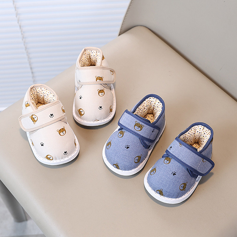 儿童棉鞋1-4岁手工棉花鞋宝宝棉拖鞋包跟室内家居鞋男童冬加厚