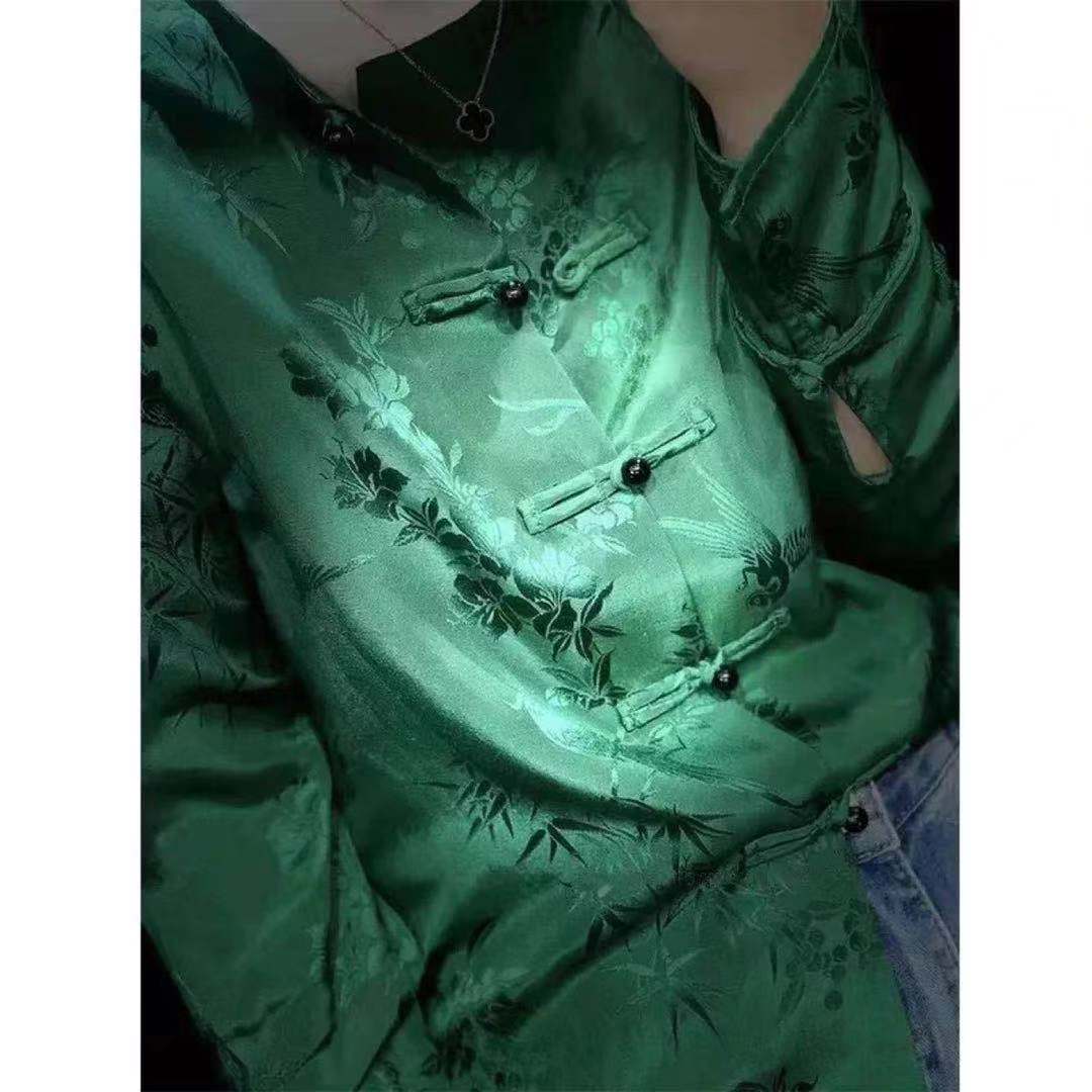 早秋新款国风复古真丝丝棉唐装