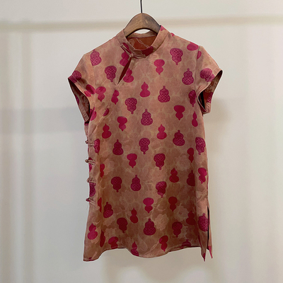 新中式真丝香云纱立领国风桑蚕丝