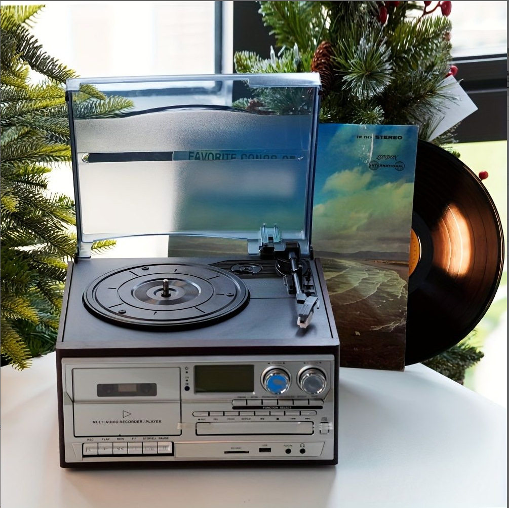 经典木质CD机磁带机蓝牙LP电唱机黑胶唱片机复古留声机收音机