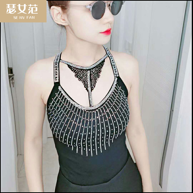 亮钻美胸背心带钻裹胸彩钻抹胸美背性感吊带打底防走光内衣